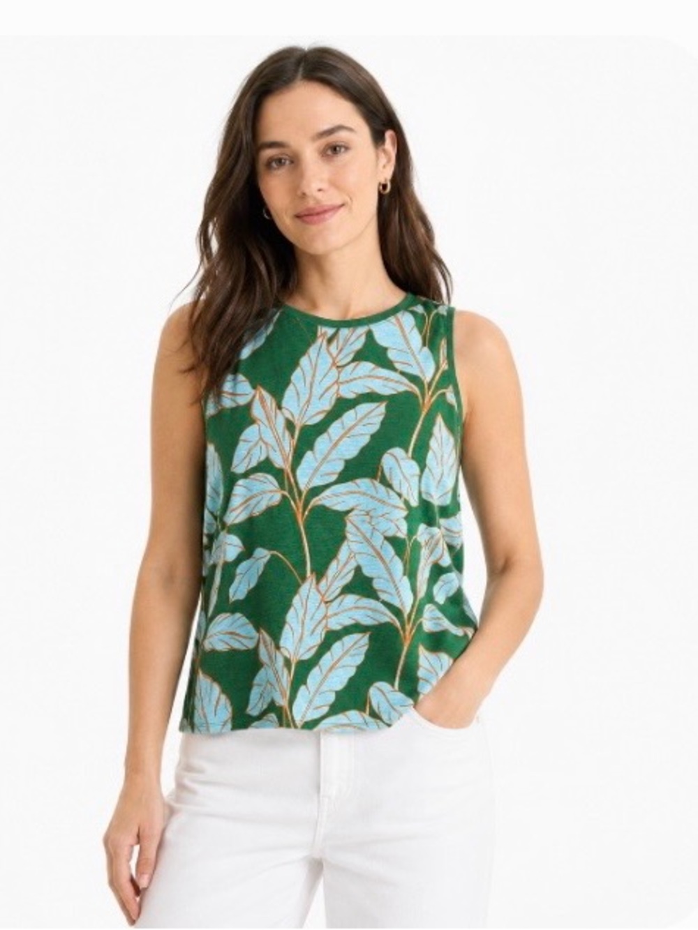 NWT St John’s Bay Botanical Sleeveless Tank Top Size M